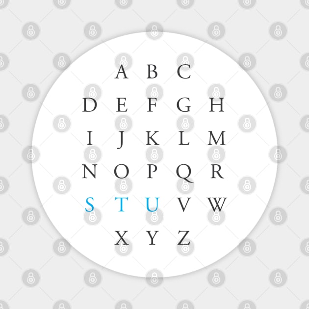 STU Alphabet Letters | Blue Magnet by stuartjsharples